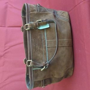 Coach Brown Suede with Sky Blue interior